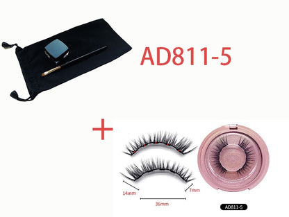 False eyelashes set with case and tools on a white background